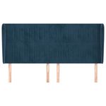 Casa si Gradina - Mobilier - Paturi si accesorii - Accesorii paturi - Tablie pat cu urechi albastru inchis 183x23x118/128 cm catifea - Infinity.ro
