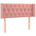 Casa si Gradina - Mobilier - Paturi si accesorii - Accesorii paturi - Tablie de pat cu aripioare roz 103x16x78/88 cm catifea - Infinity.ro