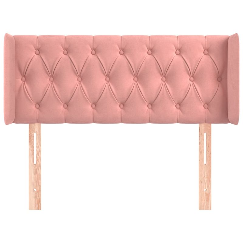 Casa si Gradina - Mobilier - Paturi si accesorii - Accesorii paturi - Tablie de pat cu aripioare roz 103x16x78/88 cm catifea - Infinity.ro