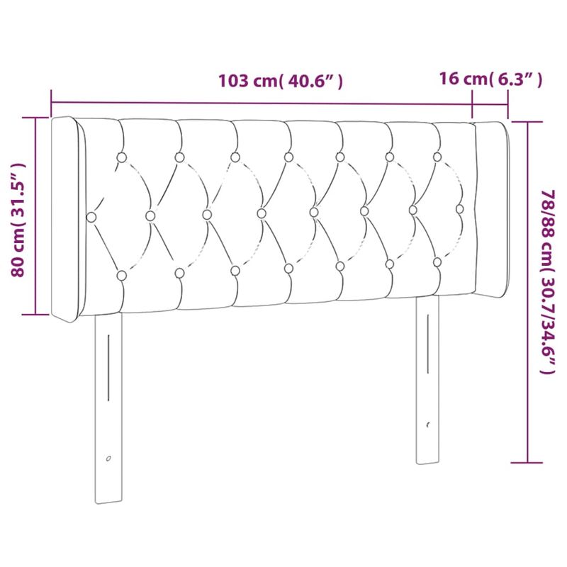 Casa si Gradina - Mobilier - Paturi si accesorii - Accesorii paturi - Tablie de pat cu aripioare roz 103x16x78/88 cm catifea - Infinity.ro