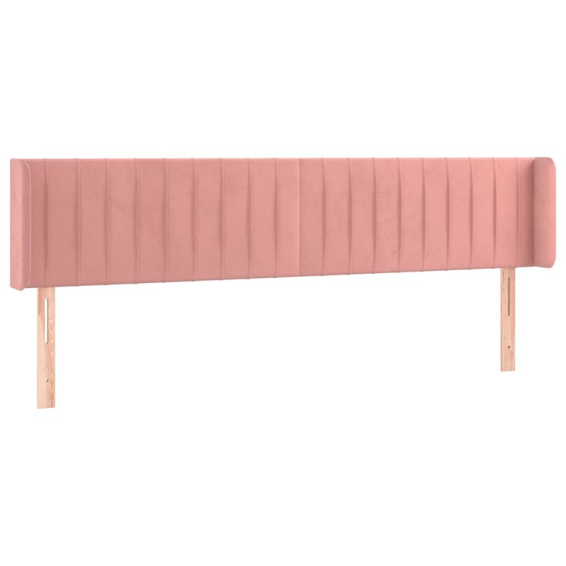 Casa si Gradina - Mobilier - Paturi si accesorii - Accesorii paturi - Tablie de pat cu aripioare roz 203x16x78/88 cm catifea - Infinity.ro
