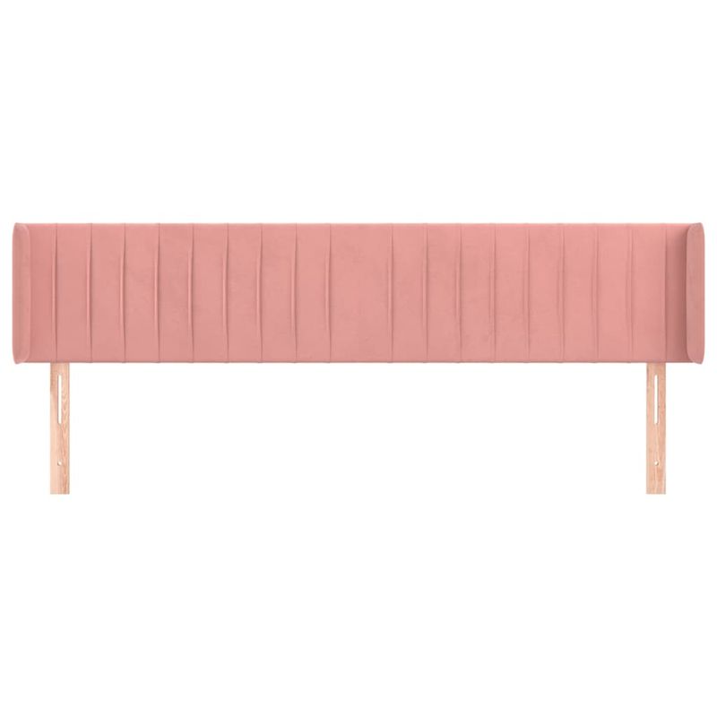 Casa si Gradina - Mobilier - Paturi si accesorii - Accesorii paturi - Tablie de pat cu aripioare roz 203x16x78/88 cm catifea - Infinity.ro