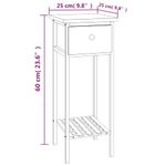 Casa si Gradina - Mobilier - Mese si birouri - Mese living - Masa laterala cu sertar, 25x25x60 cm, lemn masiv de nuc - Infinity.ro