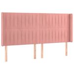 Casa si Gradina - Mobilier - Paturi si accesorii - Accesorii paturi - Tablie de pat cu aripioare, roz, 163x16x118/128 cm, catifea - Infinity.ro