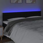 Casa si Gradina - Mobilier - Paturi si accesorii - Accesorii paturi - Tablie de pat cu LED, negru, 160x5x78/88 cm, textil - Infinity.ro