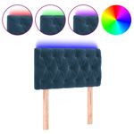 Casa si Gradina - Mobilier - Paturi si accesorii - Accesorii paturi - Tablie de pat cu LED, albastru inchis, 80x7x78/88 cm, catifea - Infinity.ro