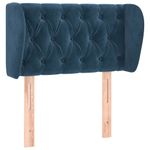 Casa si Gradina - Mobilier - Paturi si accesorii - Accesorii paturi - Tablie pat cu aripioare albastru inchis 83x23x78/88 cm catifea - Infinity.ro