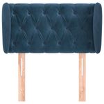 Casa si Gradina - Mobilier - Paturi si accesorii - Accesorii paturi - Tablie pat cu aripioare albastru inchis 83x23x78/88 cm catifea - Infinity.ro
