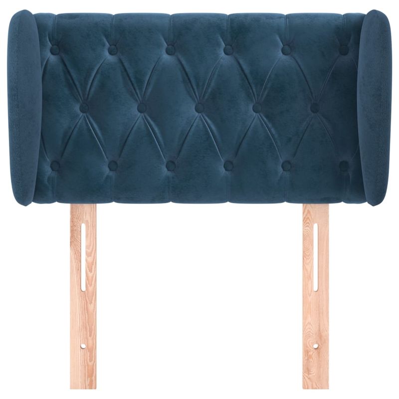 Casa si Gradina - Mobilier - Paturi si accesorii - Accesorii paturi - Tablie pat cu aripioare albastru inchis 83x23x78/88 cm catifea - Infinity.ro