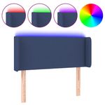 Casa si Gradina - Mobilier - Paturi si accesorii - Accesorii paturi - Tablie de pat cu LED, albastru, 83x16x78/88 cm, textil - Infinity.ro