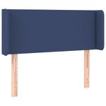 Casa si Gradina - Mobilier - Paturi si accesorii - Accesorii paturi - Tablie de pat cu LED, albastru, 83x16x78/88 cm, textil - Infinity.ro