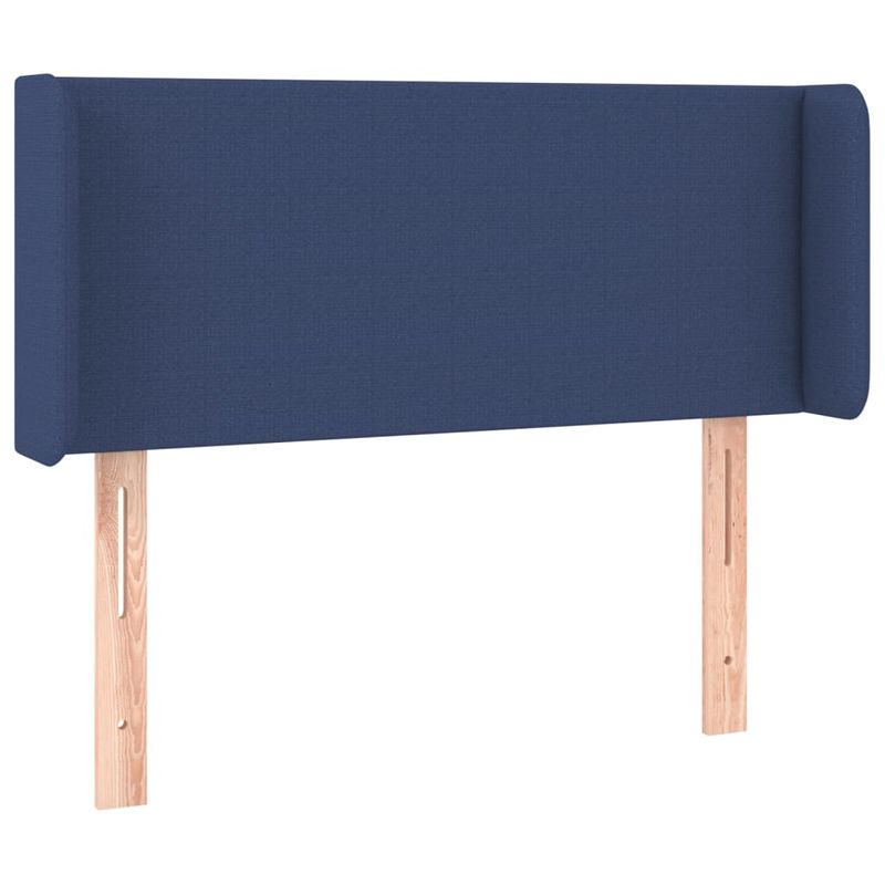 Casa si Gradina - Mobilier - Paturi si accesorii - Accesorii paturi - Tablie de pat cu LED, albastru, 83x16x78/88 cm, textil - Infinity.ro