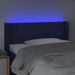 Casa si Gradina - Mobilier - Paturi si accesorii - Accesorii paturi - Tablie de pat cu LED, albastru, 83x16x78/88 cm, textil - Infinity.ro