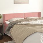 Casa si Gradina - Mobilier - Paturi si accesorii - Accesorii paturi - Tablie de pat cu aripioare roz 183x16x78/88 cm catifea - Infinity.ro