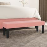 Casa si Gradina - Mobilier - Canapele si coltare - Banchete - Banca, roz, 100x30x30 cm, catifea - Infinity.ro