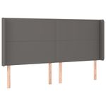 Casa si Gradina - Mobilier - Paturi si accesorii - Accesorii paturi - Tablie de pat cu LED, gri, 203x16x118/128 cm, piele ecologica - Infinity.ro