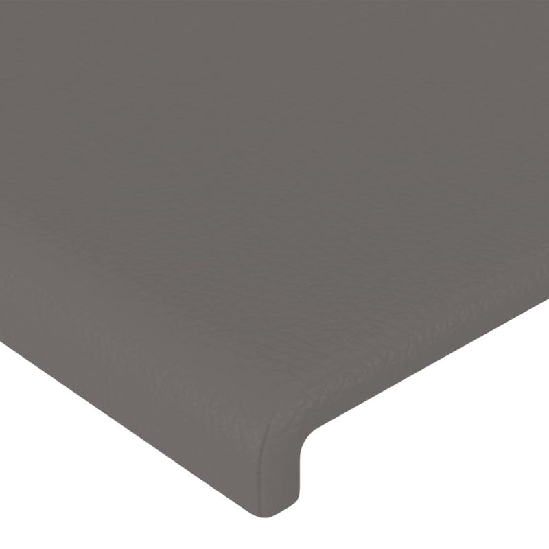 Casa si Gradina - Mobilier - Paturi si accesorii - Accesorii paturi - Tablie de pat cu LED, gri, 203x16x118/128 cm, piele ecologica - Infinity.ro