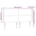 Casa si Gradina - Mobilier - Paturi si accesorii - Accesorii paturi - Tablie de pat cu LED, gri, 203x16x118/128 cm, piele ecologica - Infinity.ro