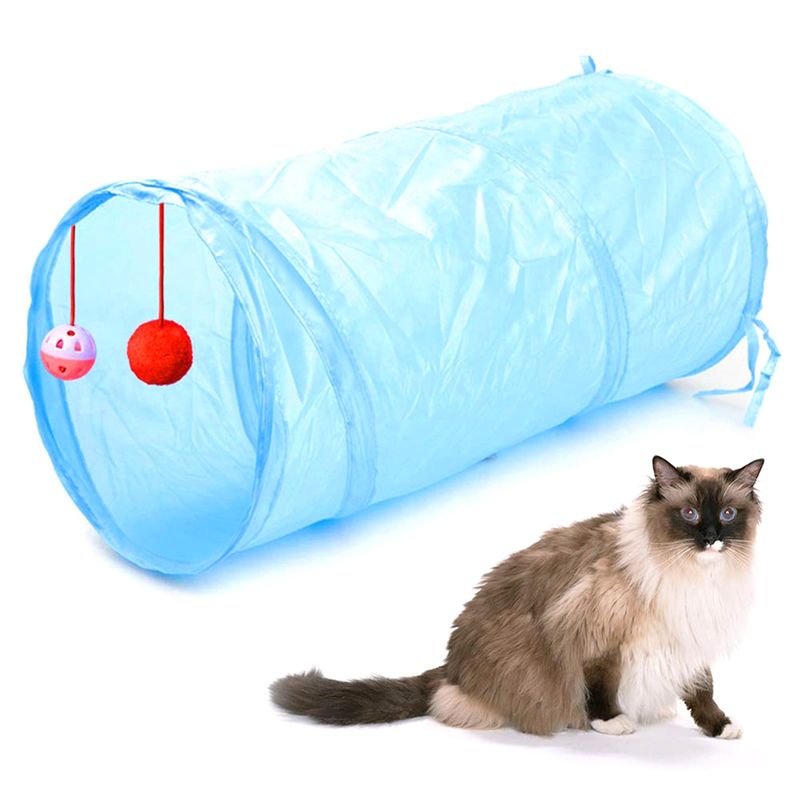 Petshop/Accesorii petshop/Jucarii animale/Jucarii interactive - Jucarie pentru pisica de tip Tunel, lungime 50 cm, culoare albastru - Infinity.ro