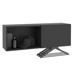 Casa si Gradina - Mobilier - Organizare si depozitare - Cuiere - FMD Cuier haine cu compartiment de perete, negru, 99,1x27,2x33 cm - Infinity.ro