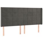 Casa si Gradina - Mobilier - Paturi si accesorii - Accesorii paturi - Tablie de pat cu LED, gri inchis, 163x16x118/128 cm, catifea - Infinity.ro