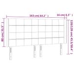 Casa si Gradina - Mobilier - Paturi si accesorii - Accesorii paturi - Tablie de pat cu LED, gri inchis, 163x16x118/128 cm, catifea - Infinity.ro