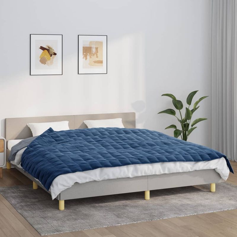 Casa si Gradina - Textile si covoare - Pături și cuverturi - Pături - Patura cu greutati, albastru, 155x220 cm, 11 kg, textil - Infinity.ro