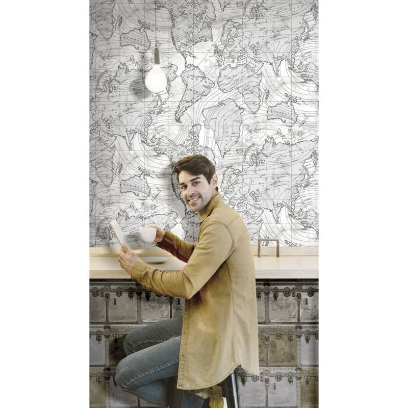 Casa si Gradina - Decoratiuni - Tapet - Noordwand Tapet „Friends & Coffee Boxes and Locks”, metalizat si gri - Infinity.ro