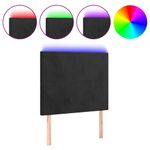Casa si Gradina - Mobilier - Paturi si accesorii - Accesorii paturi - Tablie de pat cu LED, negru, 100x5x118/128 cm, catifea - Infinity.ro