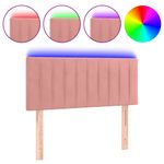 Casa si Gradina - Mobilier - Paturi si accesorii - Accesorii paturi - Tablie de pat cu LED, roz, 90x5x78/88 cm, catifea - Infinity.ro