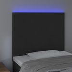 Casa si Gradina - Mobilier - Paturi si accesorii - Accesorii paturi - Tablie de pat cu LED, negru, 100x5x118/128 cm, catifea - Infinity.ro