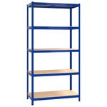 Casa si Gradina - Mobilier - Biblioteci si rafturi - Rafturi - Rafturi de depozitare cu 5 niveluri, 3 buc., albastru otel/lemn - Infinity.ro