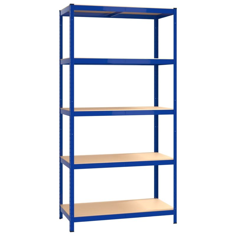 Casa si Gradina - Mobilier - Biblioteci si rafturi - Rafturi - Rafturi de depozitare cu 5 niveluri, 3 buc., albastru otel/lemn - Infinity.ro