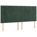 Casa si Gradina - Mobilier - Paturi si accesorii - Accesorii paturi - Tablii de pat, 4 buc, verde inchis, 100x5x78/88 cm, catifea - Infinity.ro