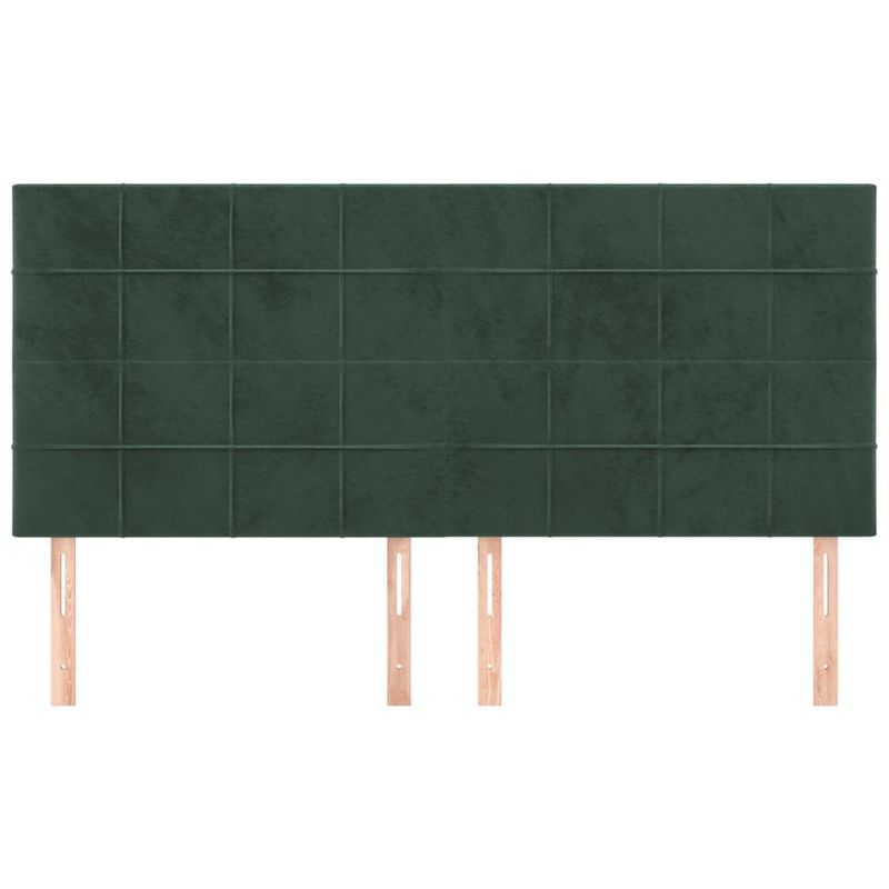 Casa si Gradina - Mobilier - Paturi si accesorii - Accesorii paturi - Tablii de pat, 4 buc, verde inchis, 100x5x78/88 cm, catifea - Infinity.ro