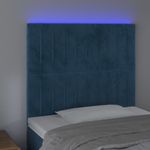Casa si Gradina - Mobilier - Paturi si accesorii - Accesorii paturi - Tablie de pat cu LED, albastru inchis, 90x5x118/128 cm, catifea - Infinity.ro