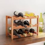 Casa si Gradina - Bucatarie si vesela - Accesorii bar - Carafe si decantoare - Raft de vin pentru 12 sticle, lemn masiv de nuc - Infinity.ro