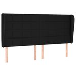 Casa si Gradina - Mobilier - Paturi si accesorii - Accesorii paturi - Tablie de pat cu aripioare, negru, 203x23x118/128 cm, textil - Infinity.ro