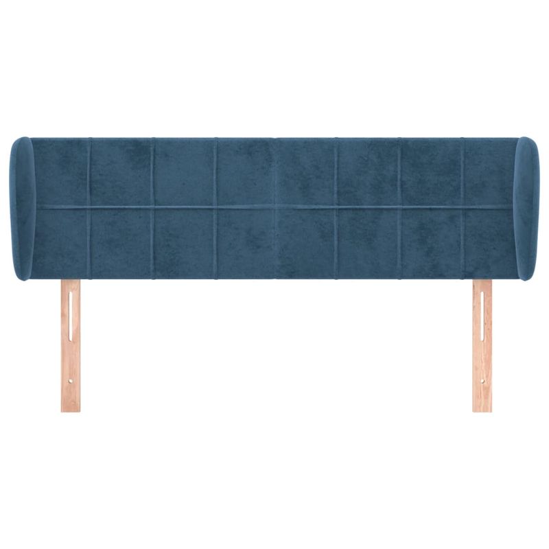 Casa si Gradina - Mobilier - Paturi si accesorii - Accesorii paturi - Tablie pat cu aripioare albastru inchis 147x23x78/88 cm catifea - Infinity.ro