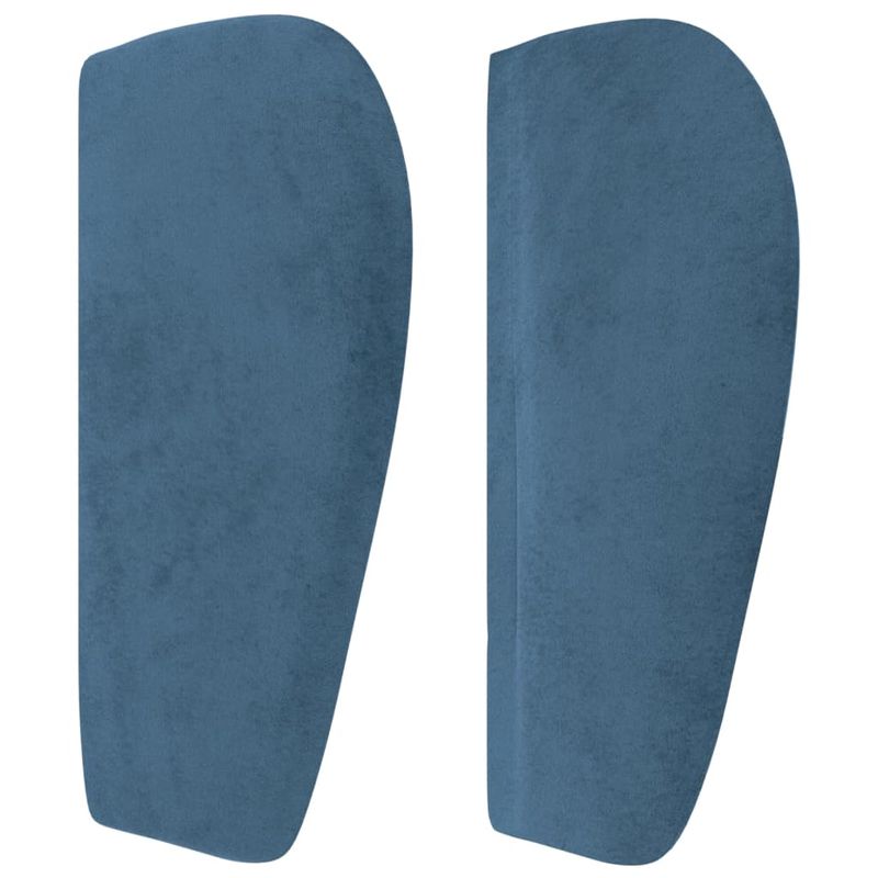 Casa si Gradina - Mobilier - Paturi si accesorii - Accesorii paturi - Tablie pat cu aripioare albastru inchis 147x23x78/88 cm catifea - Infinity.ro