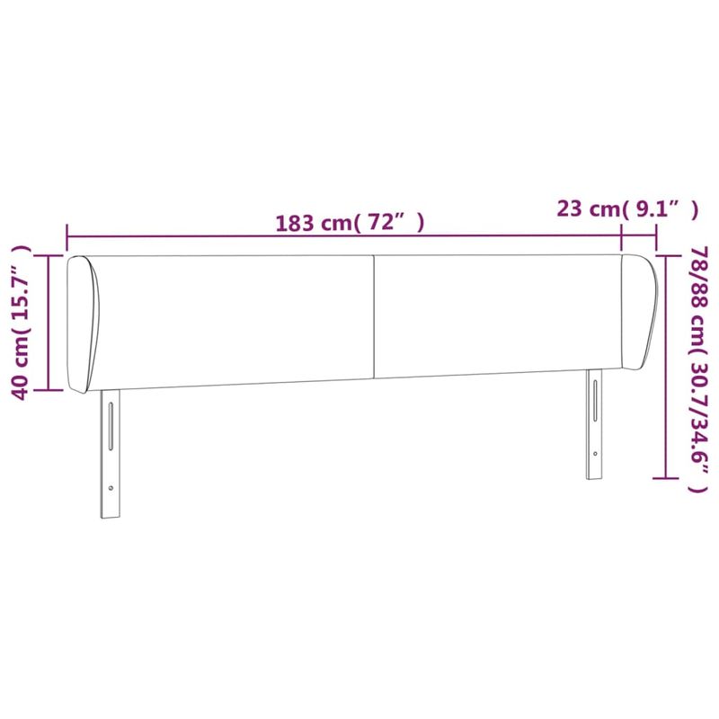Casa si Gradina - Mobilier - Paturi si accesorii - Accesorii paturi - Tablie pat cu aripioare cappuccino 183x23x78/88 cm piele eco - Infinity.ro