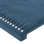 Casa si Gradina - Mobilier - Paturi si accesorii - Accesorii paturi - Tablie de pat cu LED, albastru inchis, 163x16x118/128cm catifea - Infinity.ro