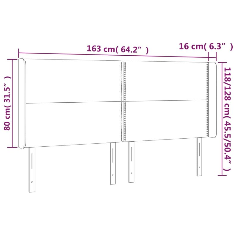 Casa si Gradina - Mobilier - Paturi si accesorii - Accesorii paturi - Tablie de pat cu LED, albastru inchis, 163x16x118/128cm catifea - Infinity.ro