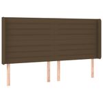 Casa si Gradina - Mobilier - Paturi si accesorii - Accesorii paturi - Tablie de pat cu LED, maro inchis, 163x16x118/128 cm, textil - Infinity.ro
