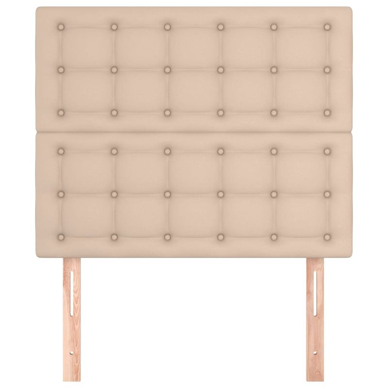 Casa si Gradina - Mobilier - Paturi si accesorii - Accesorii paturi - Tablii de pat 2 buc, cappuccino 90x5x78/88 cm piele ecologica - Infinity.ro