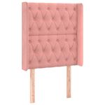 Casa si Gradina - Mobilier - Paturi si accesorii - Accesorii paturi - Tablie de pat cu aripioare, roz, 83x16x118/128 cm, catifea - Infinity.ro