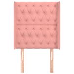 Casa si Gradina - Mobilier - Paturi si accesorii - Accesorii paturi - Tablie de pat cu aripioare, roz, 83x16x118/128 cm, catifea - Infinity.ro
