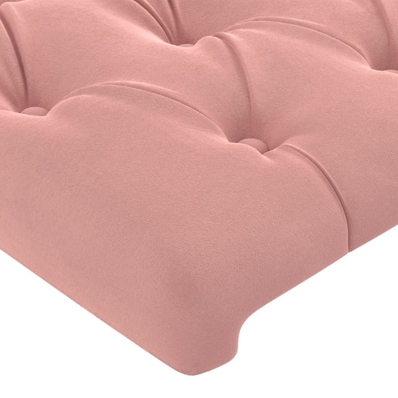 Casa si Gradina - Mobilier - Paturi si accesorii - Accesorii paturi - Tablie de pat cu aripioare, roz, 83x16x118/128 cm, catifea - Infinity.ro
