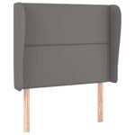 Casa si Gradina - Mobilier - Paturi si accesorii - Accesorii paturi - Tablie de pat cu aripioare gri 93x23x118/128 cm piele eco - Infinity.ro