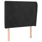 Casa si Gradina - Mobilier - Paturi si accesorii - Accesorii paturi - Tablie de pat cu aripioare, negru, 103x23x118/128 cm, catifea - Infinity.ro